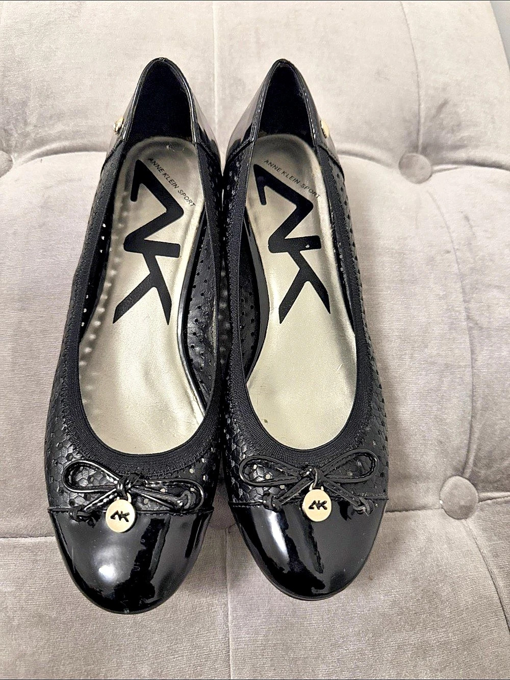 Anne Klein Black Bow Ballet Flats